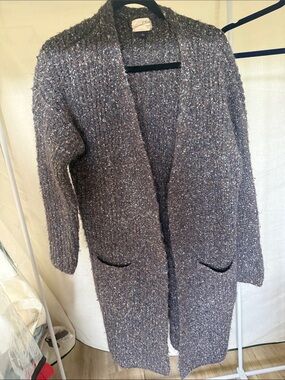 Universal Thread Cozy Open-Front Long Bouclé Cardigan Coat - Brown